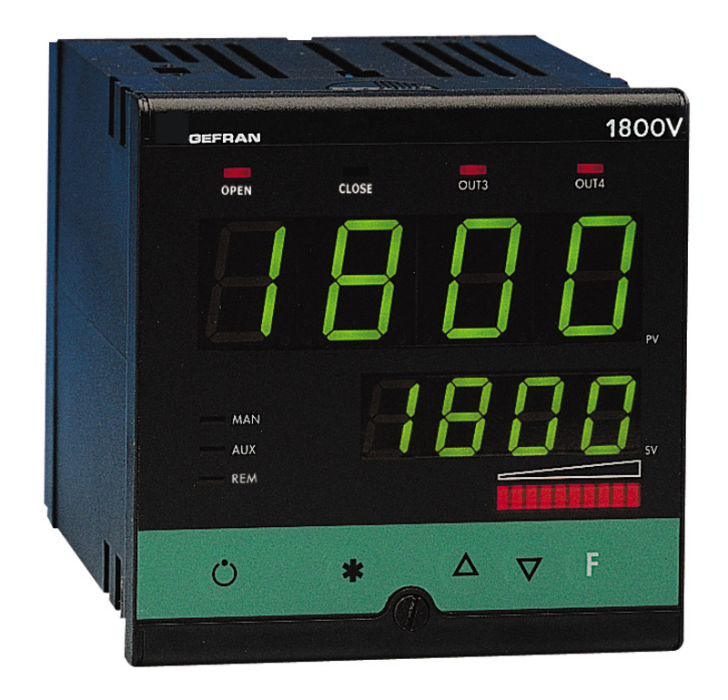 GEFRAN控制器-可編程單元 PID controllers for motorized valves 1800V Controller for motorized valves, 1/4 DIN